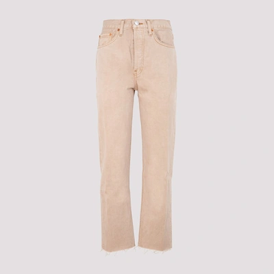 Shop Re/done 70s Stove Pipe Jeans In Beige