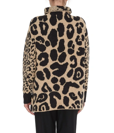 Shop Stella Mccartney Turtleneck Leopard Intarsia Sweater In Multi