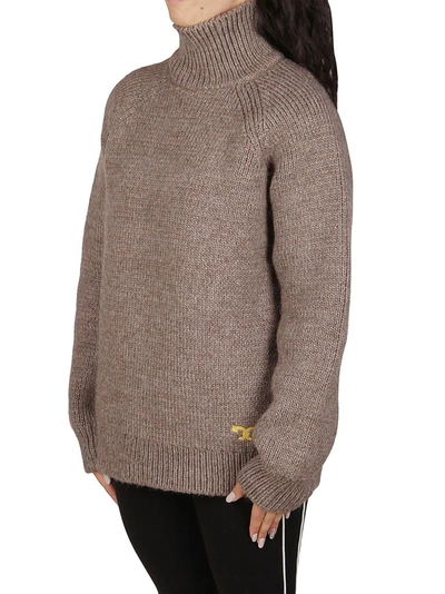 Shop Tory Burch Raglan Turtleneck Jumper In Brown