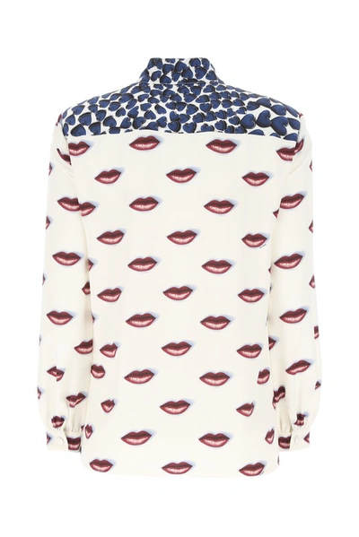Shop Prada Lipstick Print Shirt In Multi