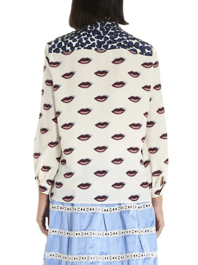 Shop Prada Lipstick Print Shirt In Multi