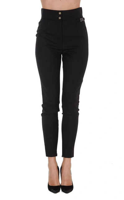 Shop Dolce & Gabbana Dg Embellished High Waisted Leggings In Black