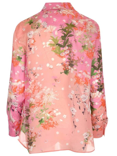 Shop Givenchy Floral Print Shirt In Pink