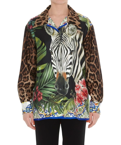 Shop Dolce & Gabbana Safari Print Shirt In Multi