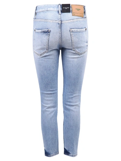 Shop Dsquared2 Distressed Cropped Slim In Blue