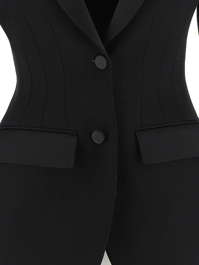 Shop Burberry Fitted Blazer In Black