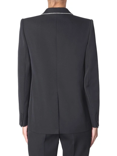 Shop Givenchy Embellished Lapel Collar Blazer In Black