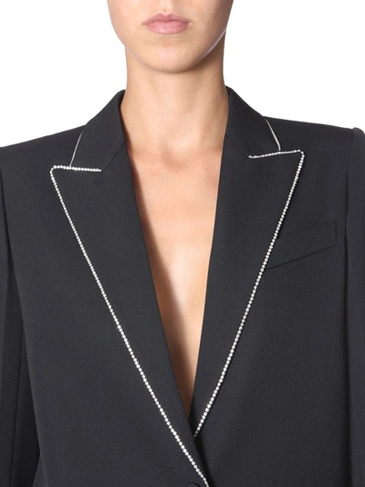 Shop Givenchy Embellished Lapel Collar Blazer In Black