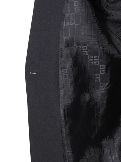 Shop Givenchy Embellished Lapel Collar Blazer In Black