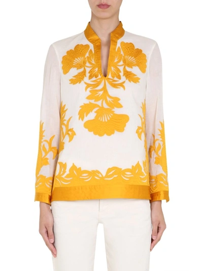 Shop Tory Burch Applique Tunic In White