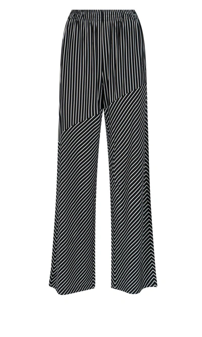 Shop Mm6 Maison Margiela Striped Flare Trousers In Black