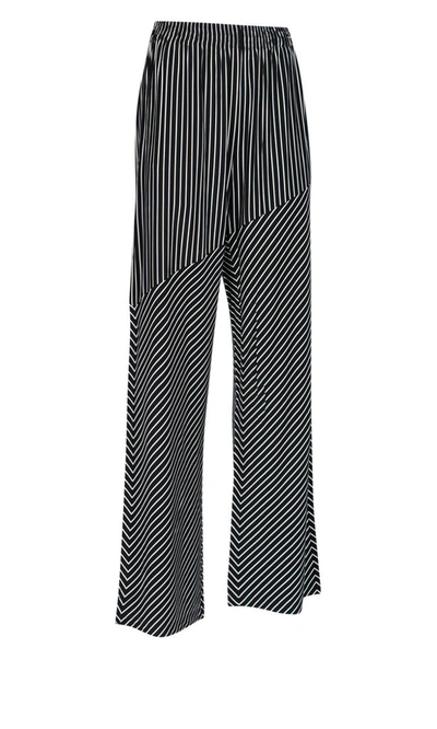 Shop Mm6 Maison Margiela Striped Flare Trousers In Black