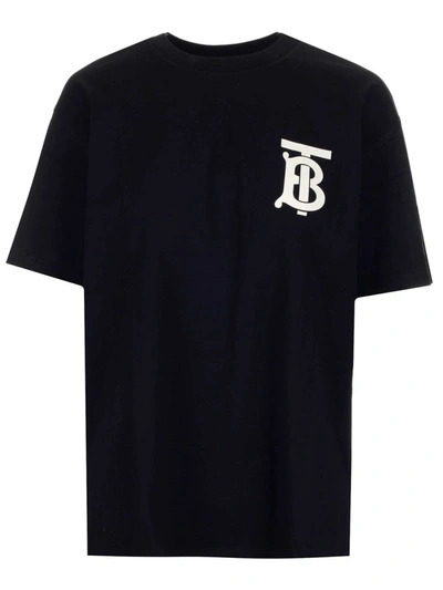 Shop Burberry Tb Monogram Print T In Black