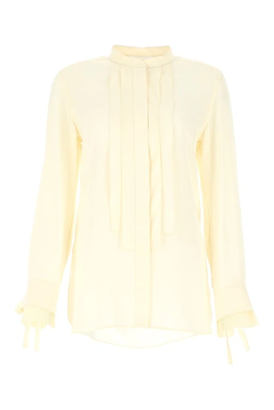 Shop Chloé Pleated Blouse In White