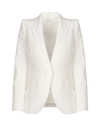 Shop Alexander Mcqueen Leaf Crepe Jacket In White