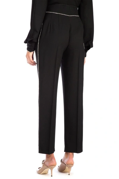 Shop Msgm Embellished Trim Tailored Trousers In Black