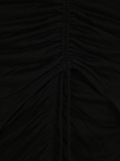 Shop Helmut Lang Scala Ruched Midi Dress In Black