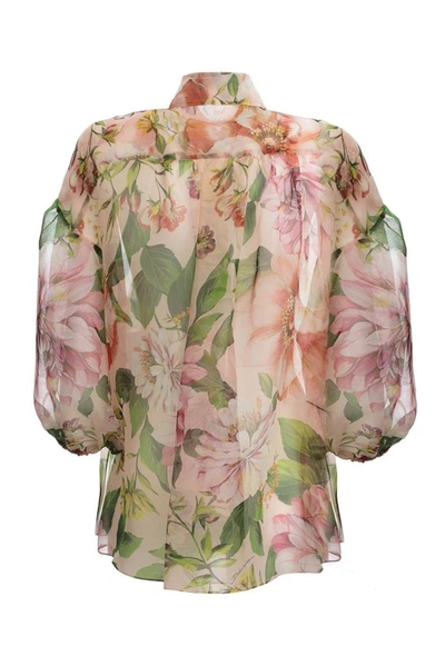 Shop Dolce & Gabbana Oversized Floral Print Shirt In Multi