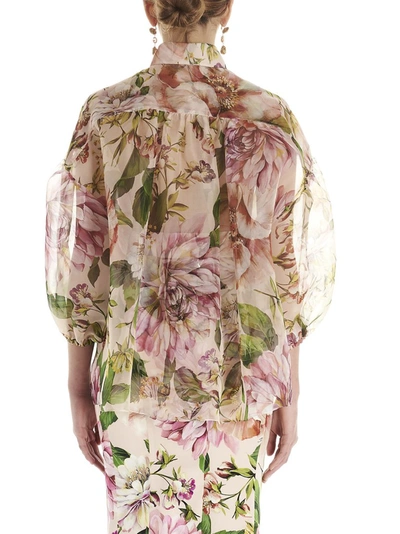 Shop Dolce & Gabbana Oversized Floral Print Shirt In Multi