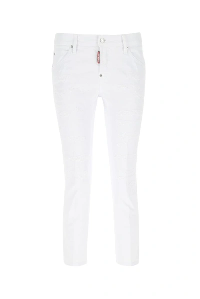 Shop Dsquared2 Cool Girl Cropped Jeans In White