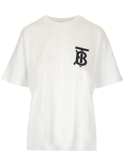 Shop Burberry Monogram Motif T In White