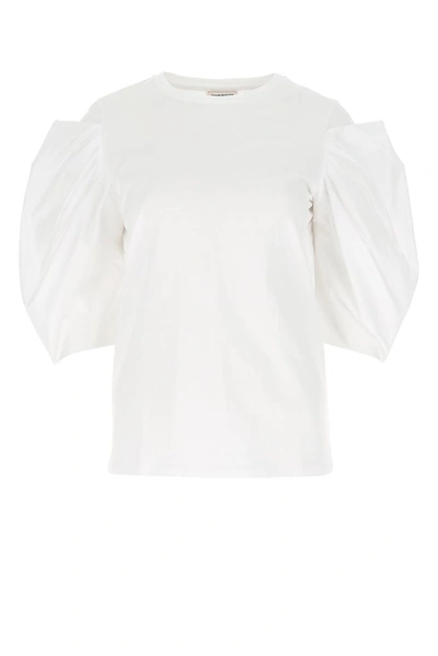 Shop Alexander Mcqueen Puff Sleeve Top In White