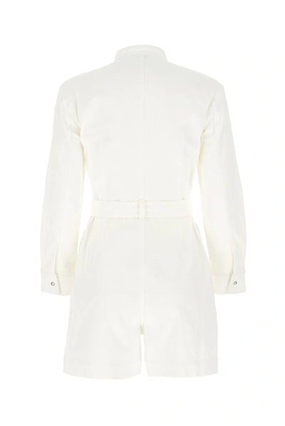 Shop Stella Mccartney Logo Belted Playsuit In White