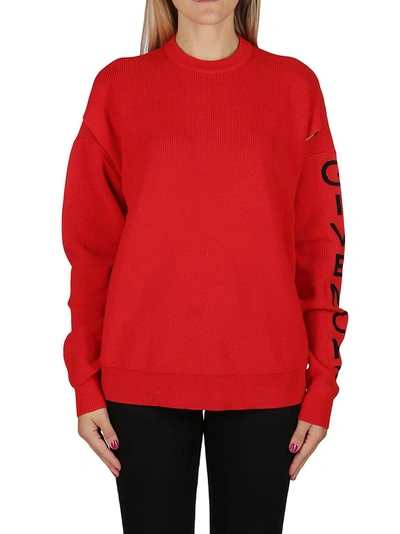 Shop Givenchy Logo Knitted Sweater In Red