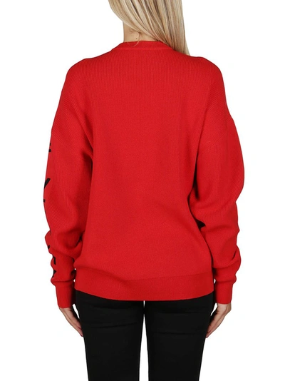 Shop Givenchy Logo Knitted Sweater In Red