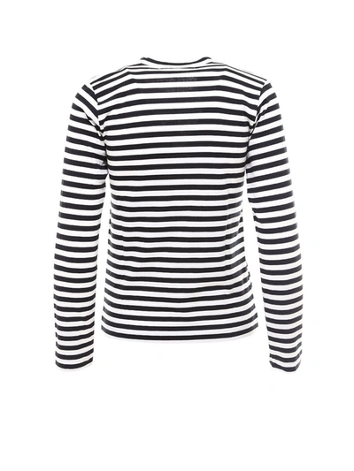 Shop Comme Des Garçons Play Striped Long In Black