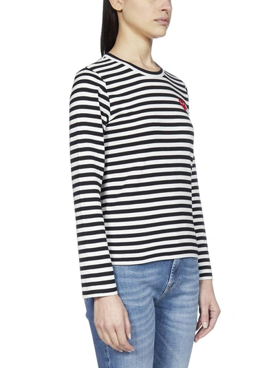 Shop Comme Des Garçons Play Striped Long In Black