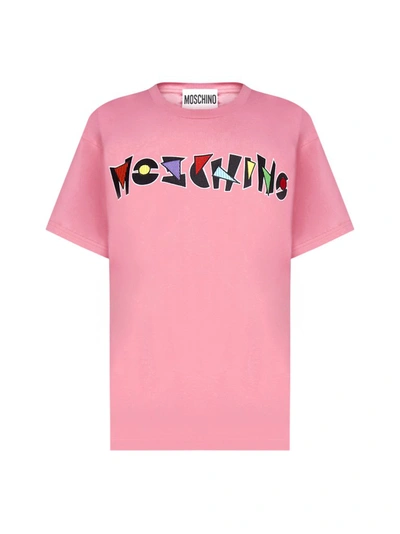 Shop Moschino Geometric Logo T In Pink
