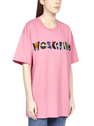 Shop Moschino Geometric Logo T In Pink
