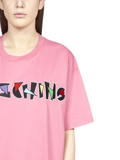 Shop Moschino Geometric Logo T In Pink