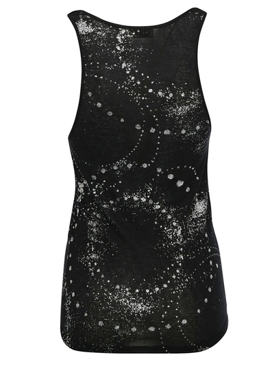 Shop Saint Laurent Glitter Swirl Print Tank Top In Black