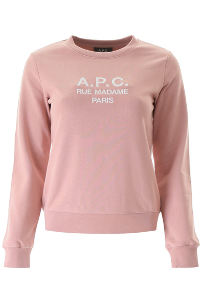 Shop Apc A.p.c. Tina Logo Sweatshirt In Pink