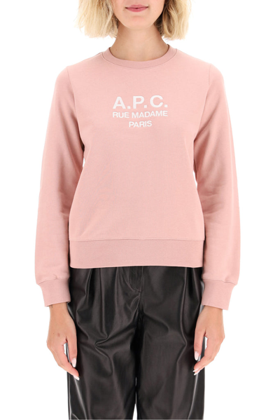 Shop A.p.c. Tina Logo Sweatshirt In Pink