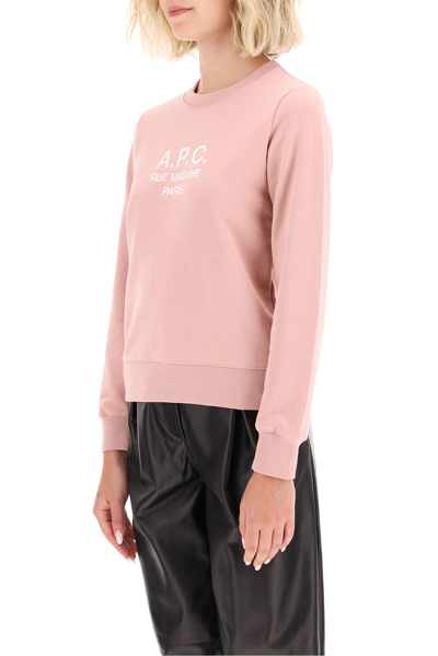 Shop A.p.c. Tina Logo Sweatshirt In Pink