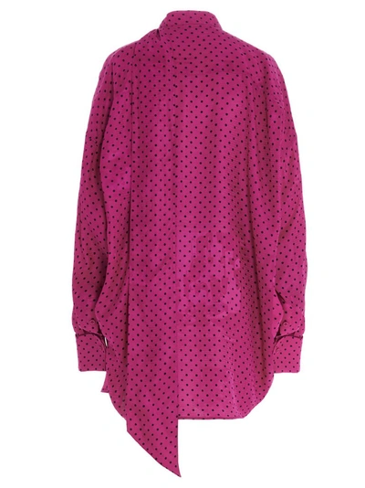 Shop Balenciaga Tuxedo Scarf Shirt In Pink