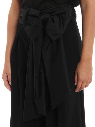 Shop Moschino Belted Bow Culottes In Black