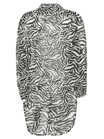 Shop Saint Laurent Zebra Printed Oversize Shirt In Multi