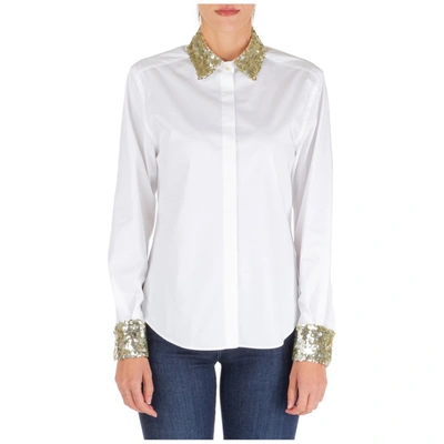 Shop Dolce & Gabbana Sequins Trim Shirt In White