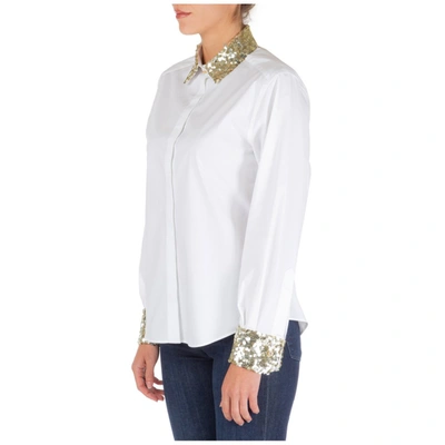 Shop Dolce & Gabbana Sequins Trim Shirt In White