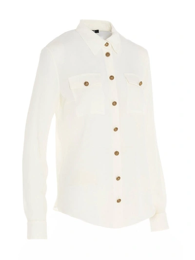 Shop Balmain Buttoned Tailored Shirt In White