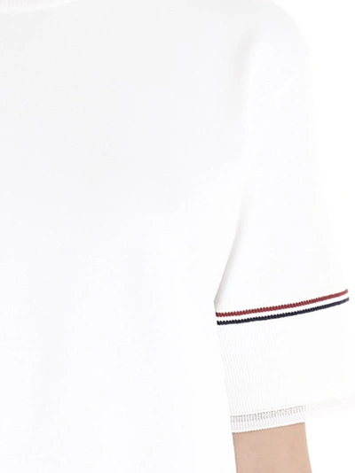 Shop Thom Browne Stripe Detail Boxy T In White