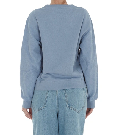 Shop Loewe Anagram Embroidered Sweatshirt In Blue