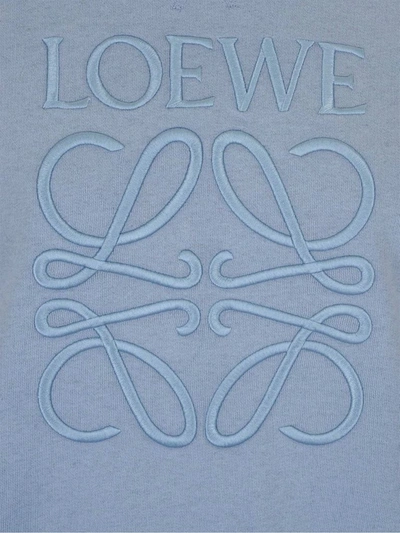 Shop Loewe Anagram Embroidered Sweatshirt In Blue