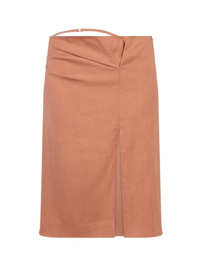 Shop Jacquemus La Jupe Drap Skirt In Orange