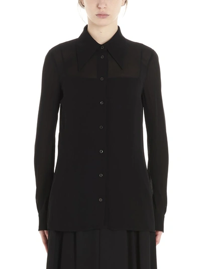 Shop Prada Sheer Shirt In Black