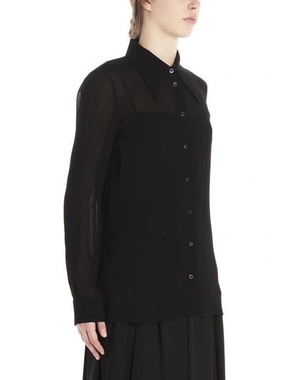 Shop Prada Sheer Shirt In Black